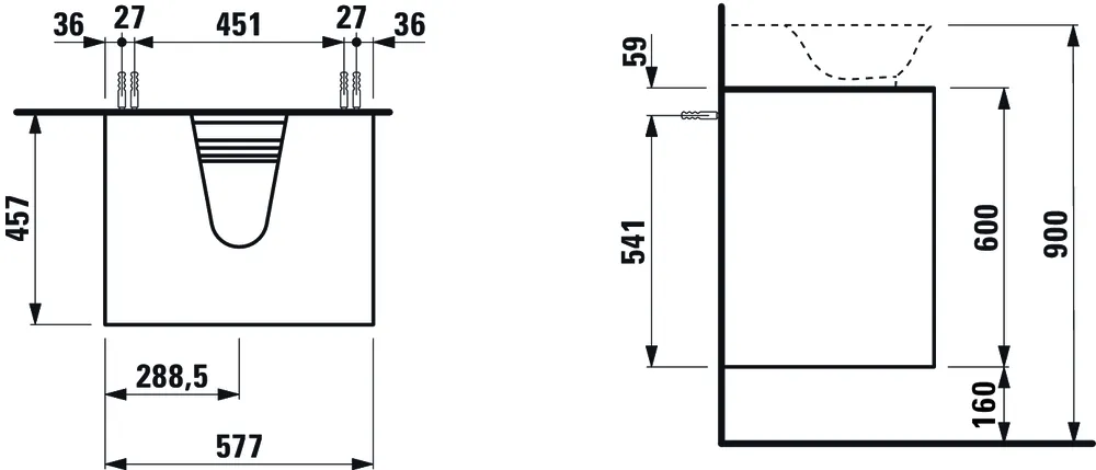 Тумба под умывальник Laufen The New Classic H4060040856311