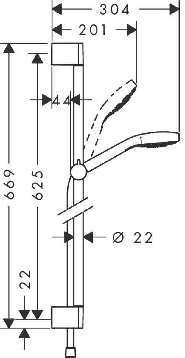 Душовий набір Hansgrohe Croma Select S Vario (110/900-650) 3jet 26563400