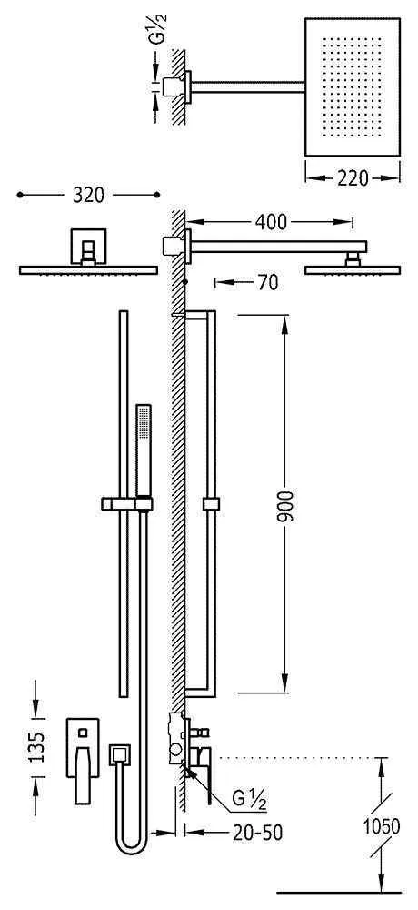 Душевая система Tres Slim 20218007