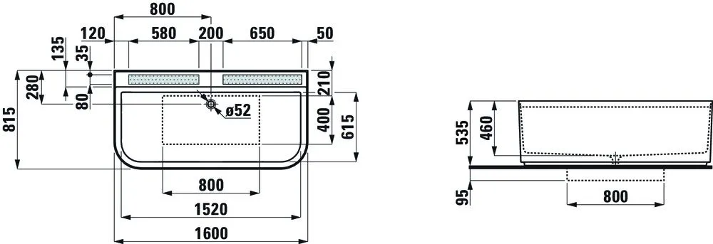 Ванна пристенная Laufen Sonar