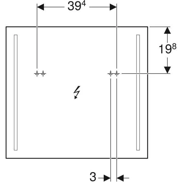 Зеркало с подсветкой Geberit Option Basic 500.587.00.1