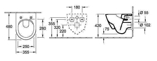 Унітаз підвісний Villeroy and Boch Subway 2.0 (без зливного краю) 5606R0R3