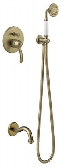 Набор: смеситель - душевой комплект - излив Tres Clasic 24218005LM