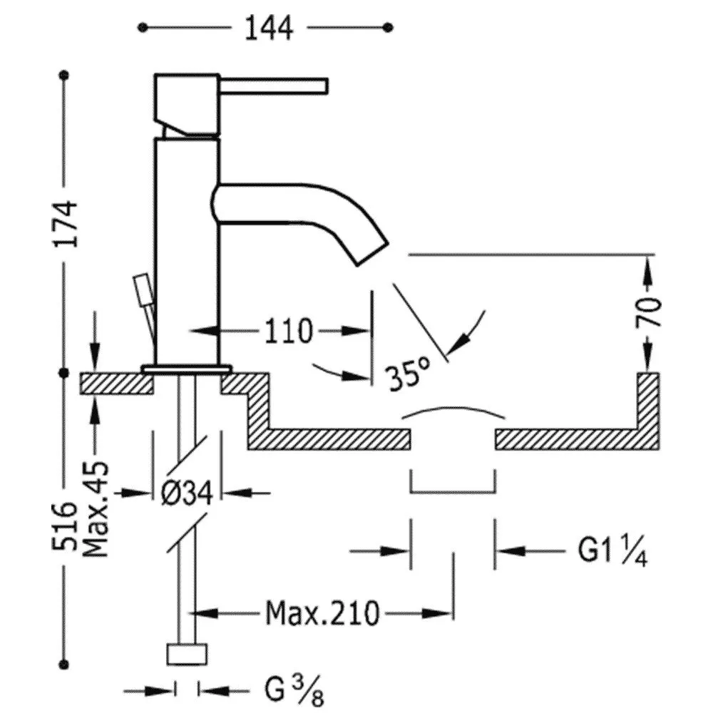 Смеситель на раковину Tres Study 26290301D