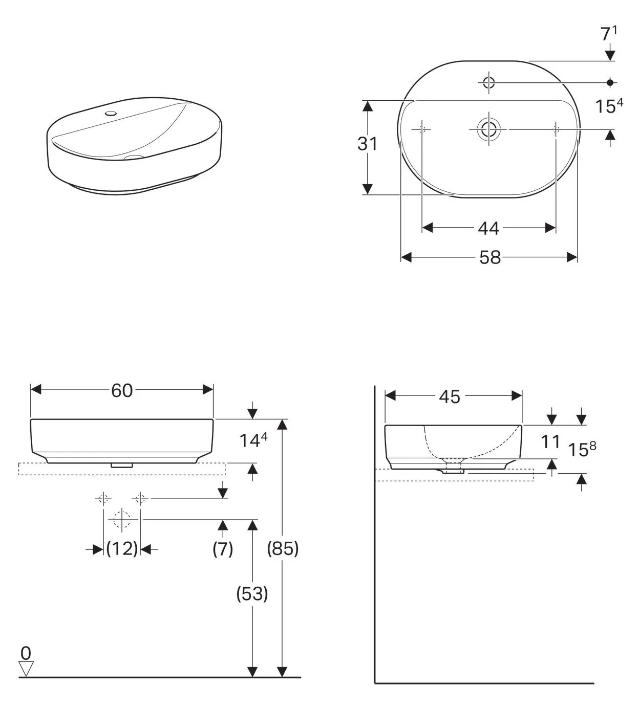Умывальник Geberit Variform 500.778.01.2