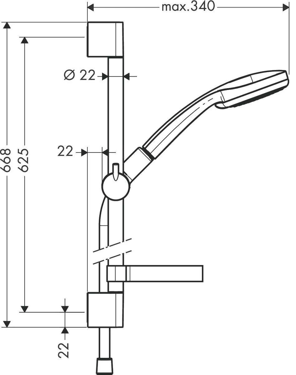 Душевой набор Hansgrohe Croma Vario (100/900-650) 4jet 27772000