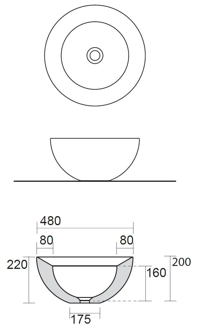 Раковина на столешницу DP AXA 832001