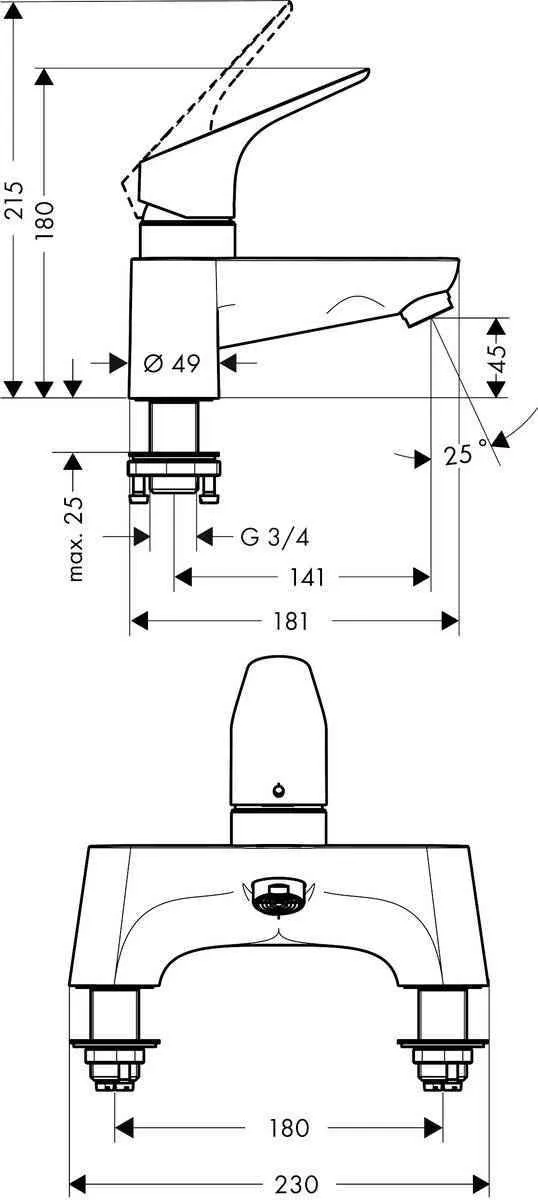 Смеситель для ванны Hansgrohe Focus 31523000