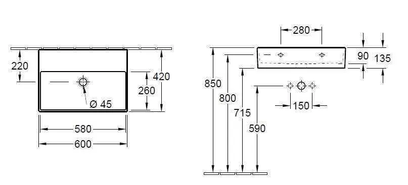 Підвісний умивальник Villeroy and Boch Memento 2.0 4A226301