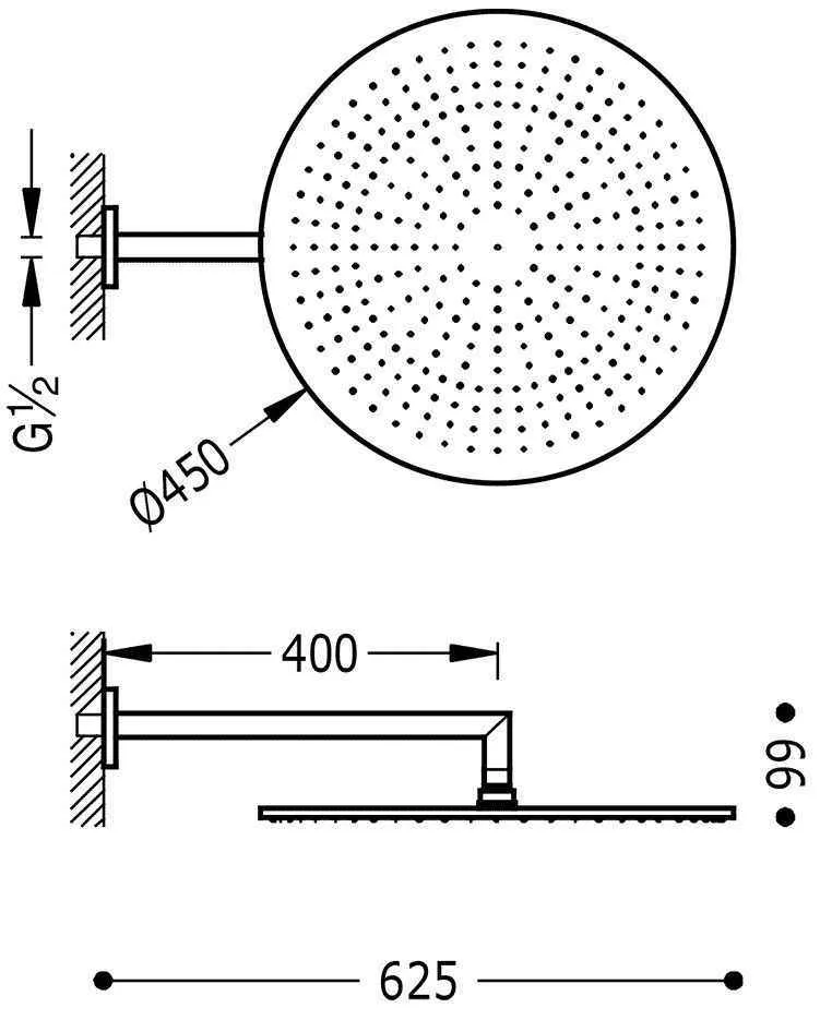 Верхний душ Tres 450 29953204