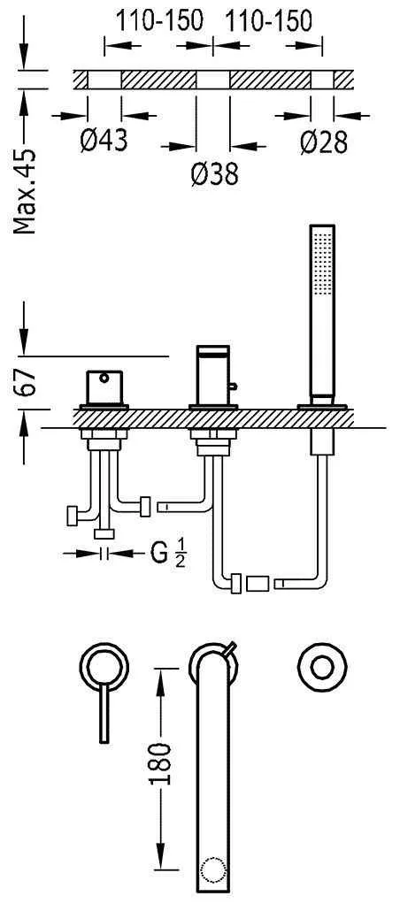 Змішувачі для ванної Tres Max 06216103