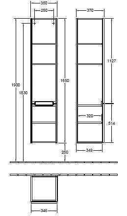 Пенал для ванної кімнати Subway 2.0 Villeroy and Boch A71010FP
