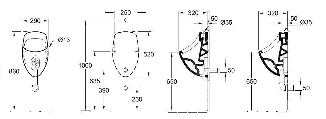 Писсуар Villeroy and Boch O. Novo 750800R1