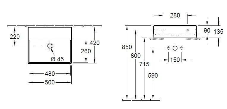 Раковина на столешницу Villeroy and Boch Memento 2.0 4A225FR1