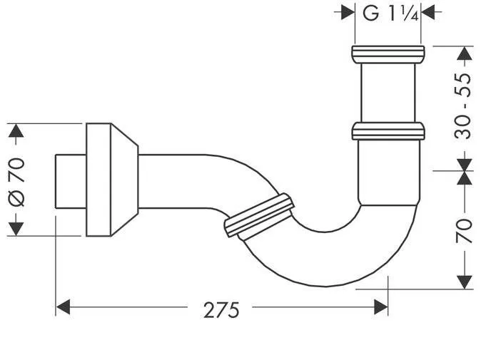 Сифон для биде U-образный Hansgrohe 55237000
