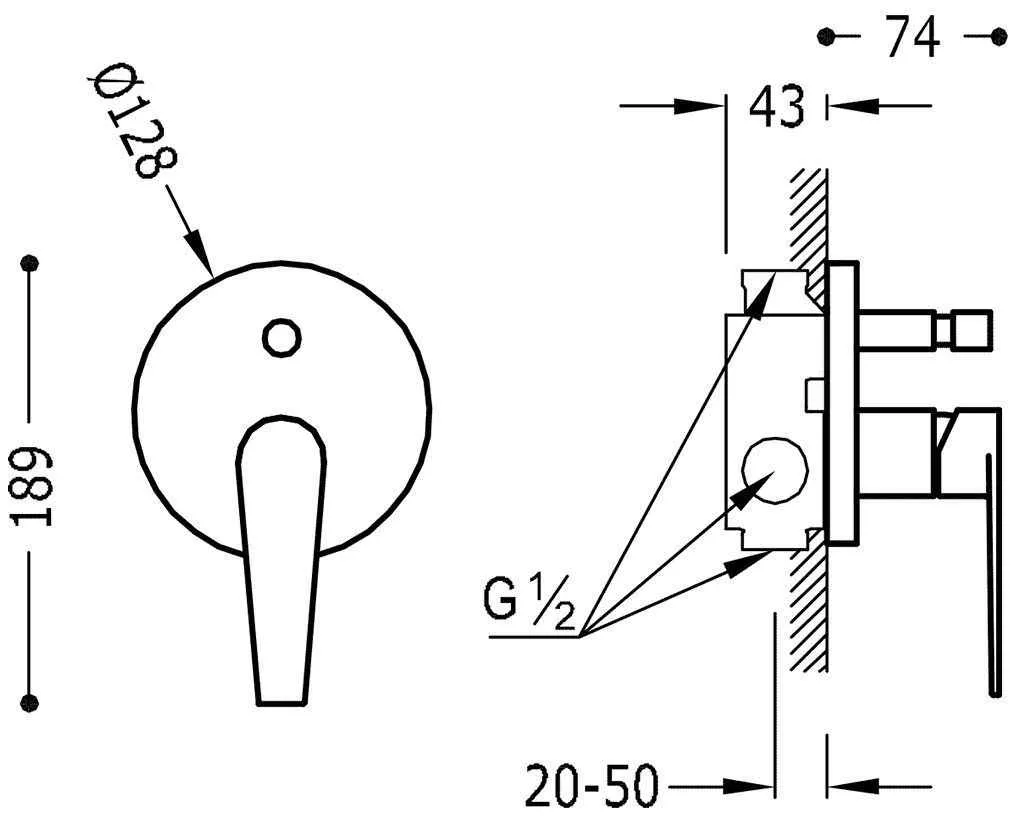 Змішувач для душа і ванни Tres Class