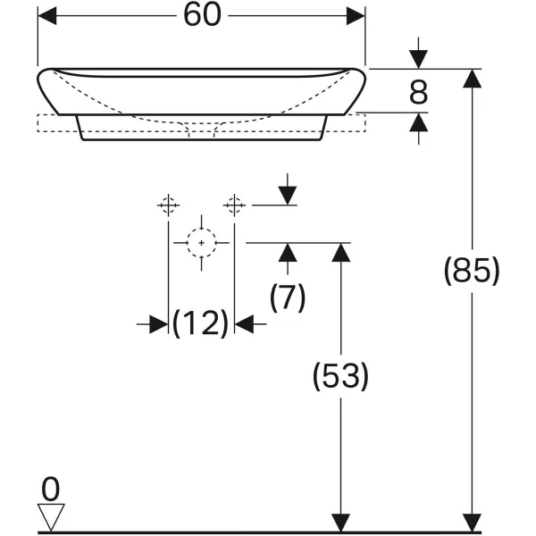 Умывальник на столешницу Geberit myDay