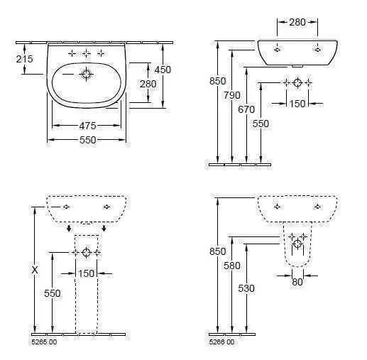 Підвісний умивальник Villeroy and Boch O. Novo 516055T1