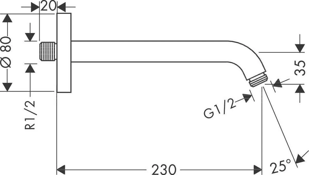 Тримач верхнего душа 23 см 27412000