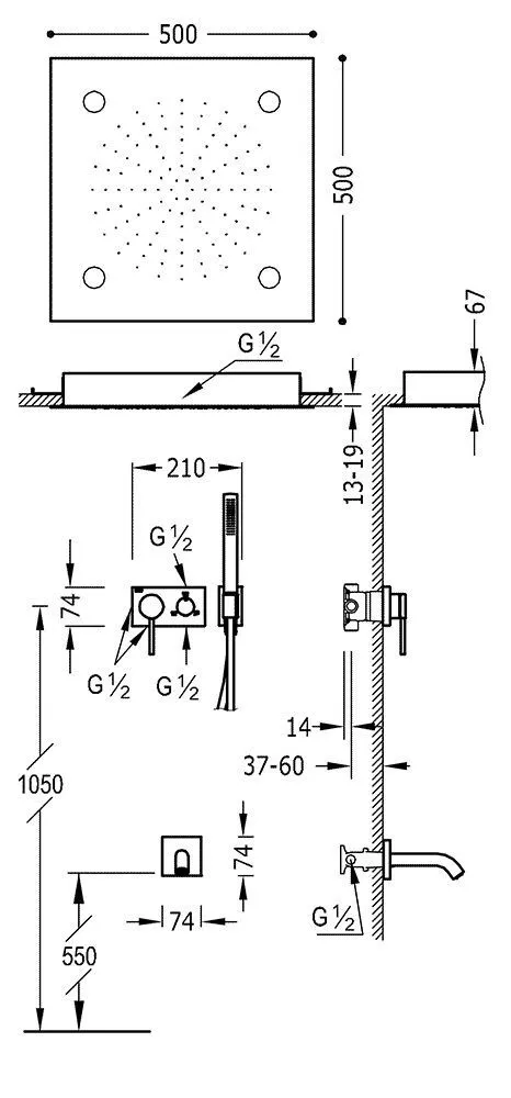 Душевая система для ванны Tres 3V