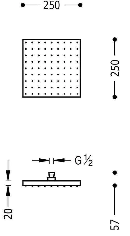 Верхний душ Tres 250Х250 13413826