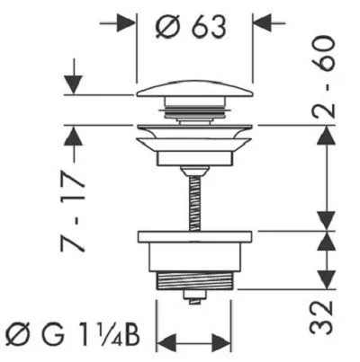Сливной набор для раковины и биде Push-Open Hansgrohe 50100000