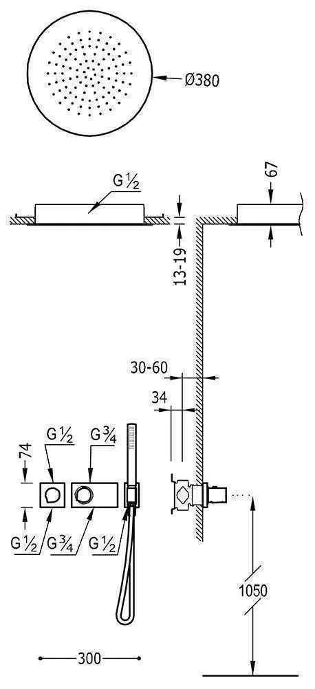 Душова система Tres Block System 20735204OM