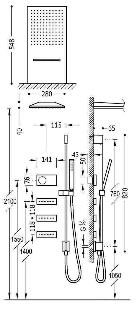 Душова система Tres Shower Technology 09288407AC