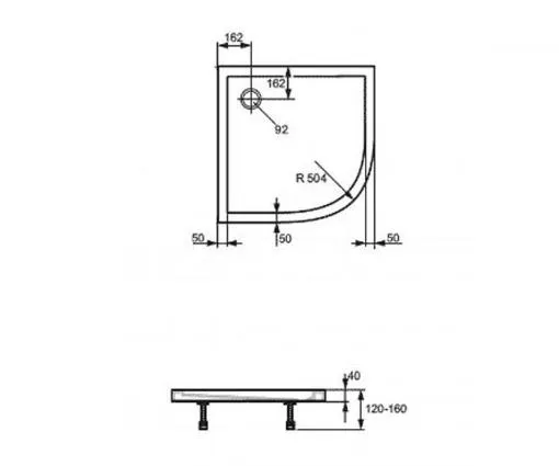 Поддон Huppe Purano R90 202151.055