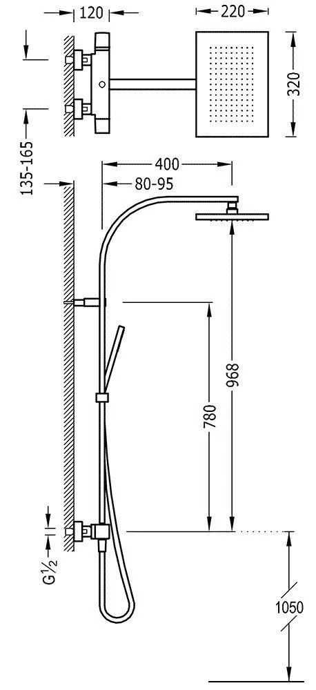 Душевая система Tres Slim 20219501NM