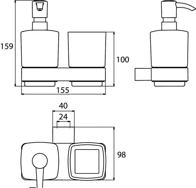 Стакан и дозатор жидкого мыла