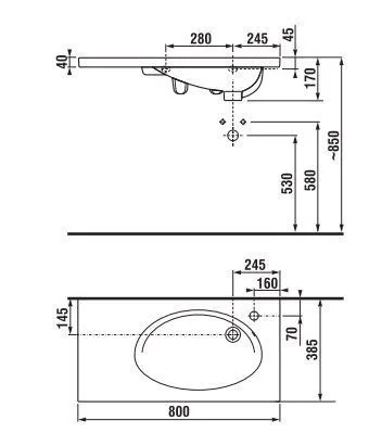 Умывальник Jika Tigo H8122180001061