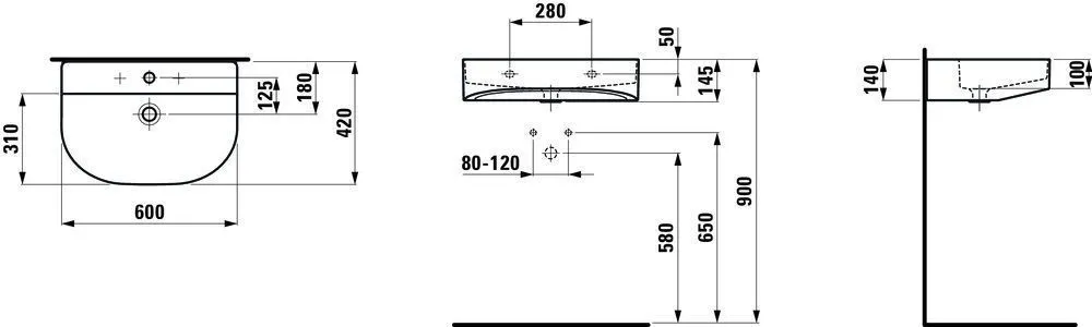 Умывальник подвесной Laufen Sonar H8103427571091