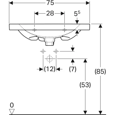 Умивальник підвісний Geberit Acanto 500.630.01.2