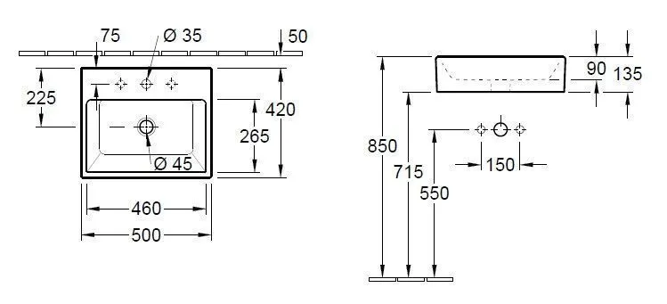 Раковина на столешницу Villeroy and Boch Memento 513551R1