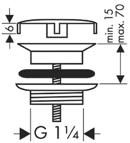Сливной вентиль с фиксированной крышкой Hansgrohe 50001000