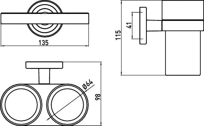Двойной стакан для зубных щеток Emco Polo