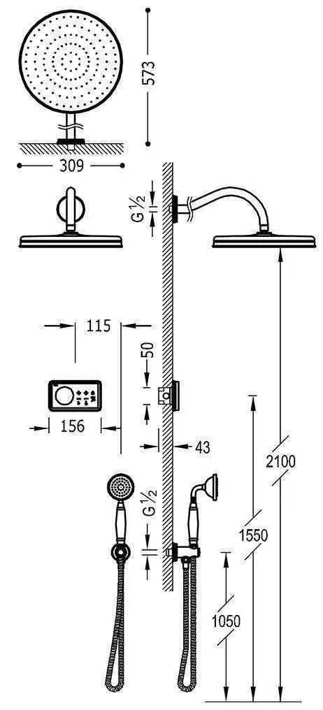 Душова система Tres Clasic 09226201OR