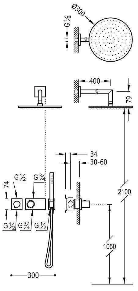 Душова система Tres Study 20735201OM