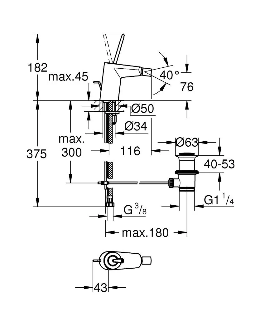 Смеситель для ванны/душа Hansgrohe Talis E 24036000