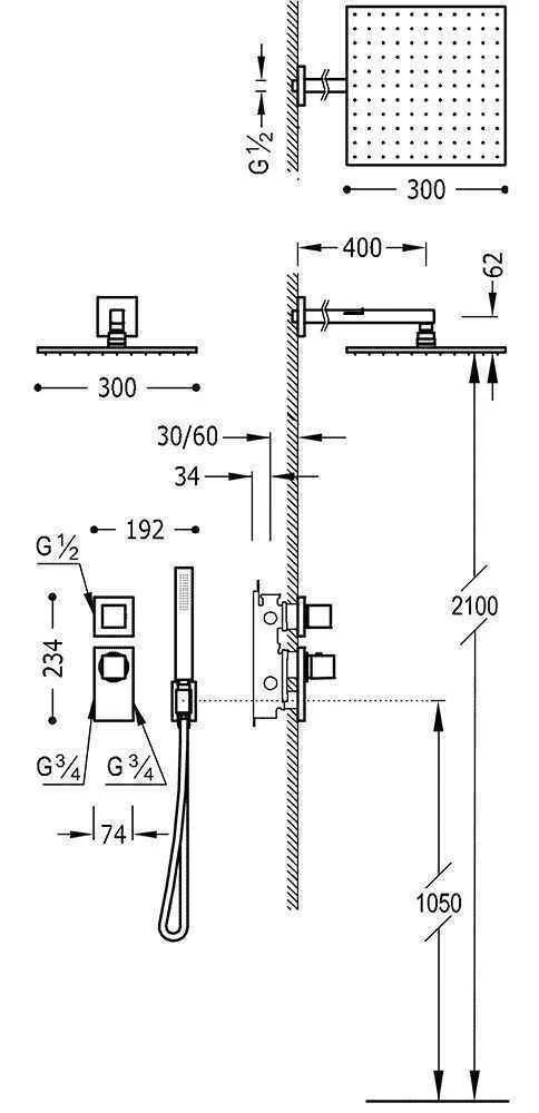 Душова система Tres Block System 20625201AC