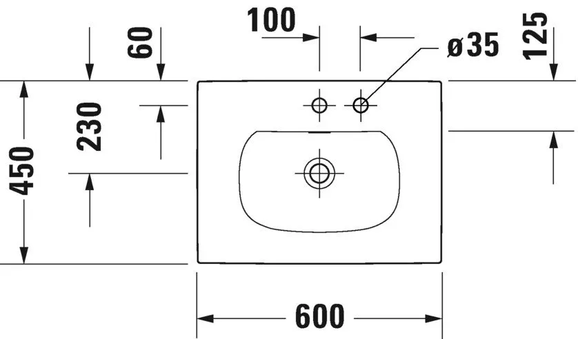 Умывальник Duravit Viu 0385600058