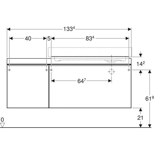 Тумба для умывальника Geberit CITTERIO 500.568.JI.1