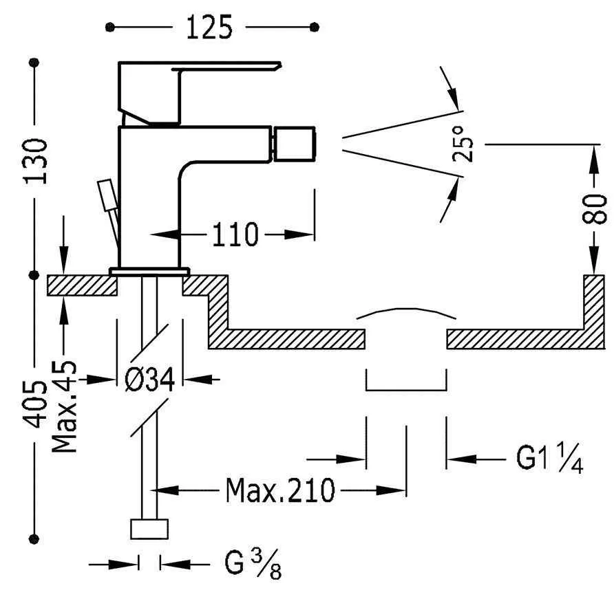 Змішувач на біде Tres Loft 20012001D