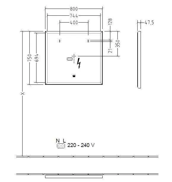 Дзеркало з підсвіткою Villeroy & Boch Subway 3.0 A4638000