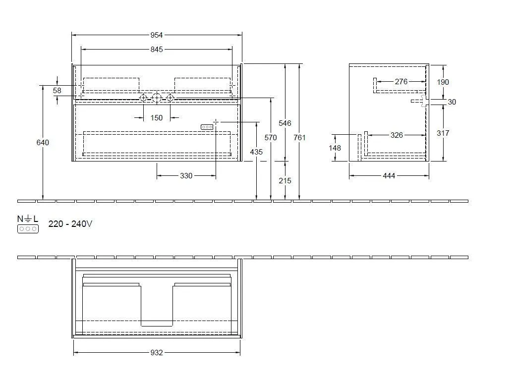 Тумба для умывальника Collaro Villeroy and Boch C01100VG