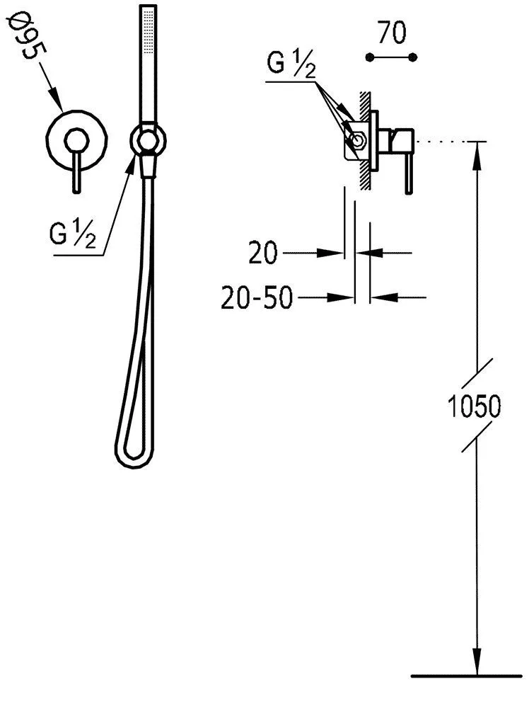 Змішувач з душовим набором Tres Study