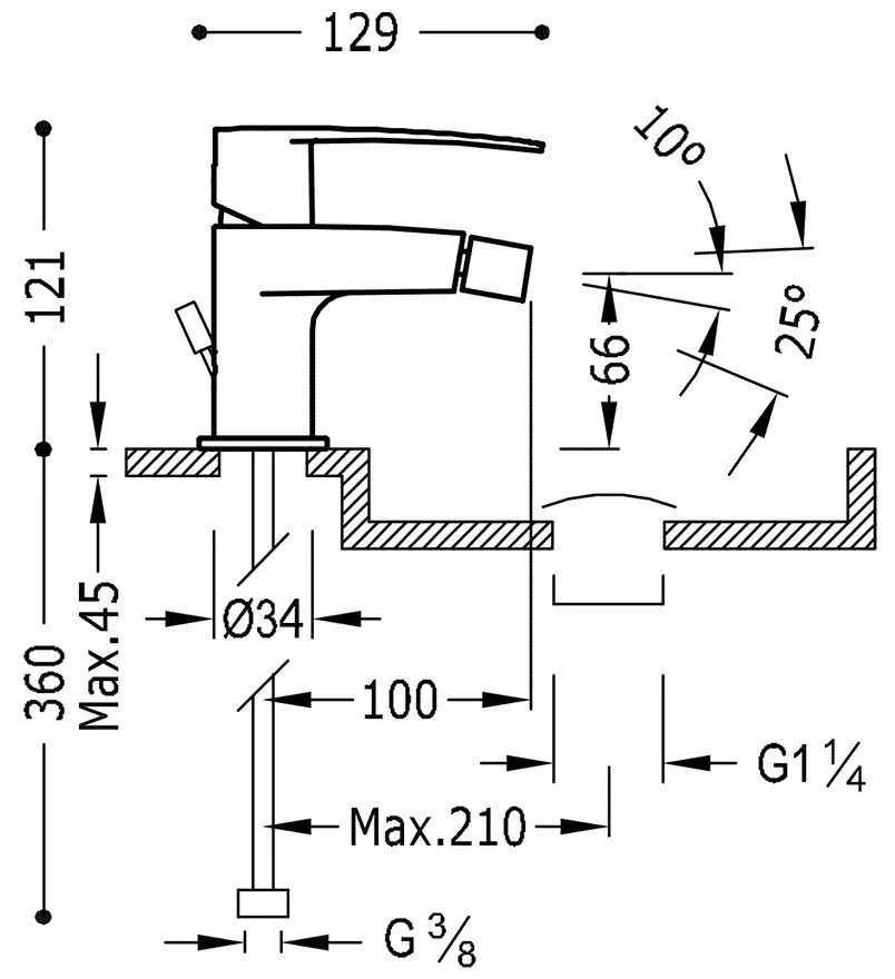 Змішувачі для біде Tres Flat 20412001D