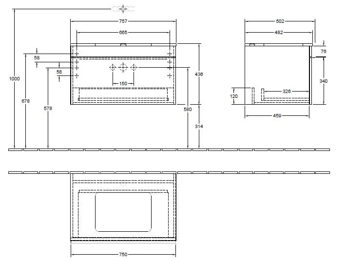 Тумба для умывальника Venticello Villeroy and Boch A94501VG