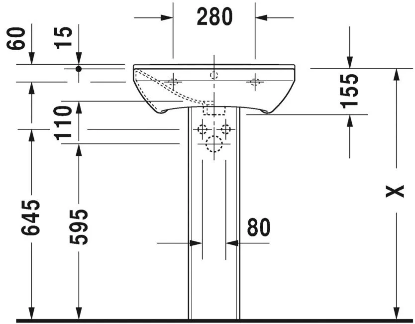 Умывальник Duravit P3 Comforts 2331550000